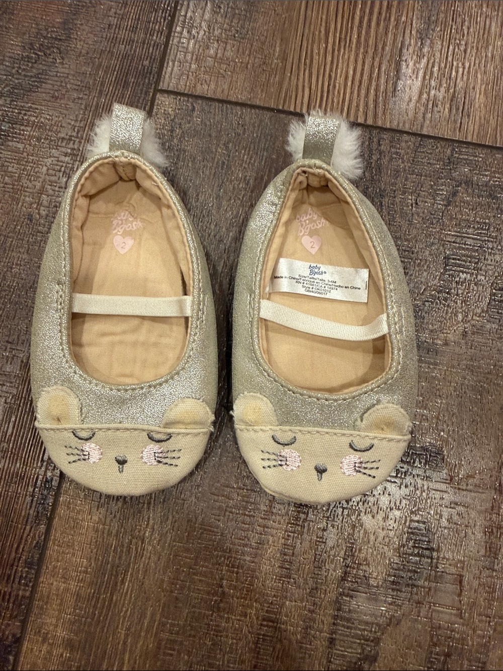Bgosh Baby Glitter Cat Ballet Flats - Gold